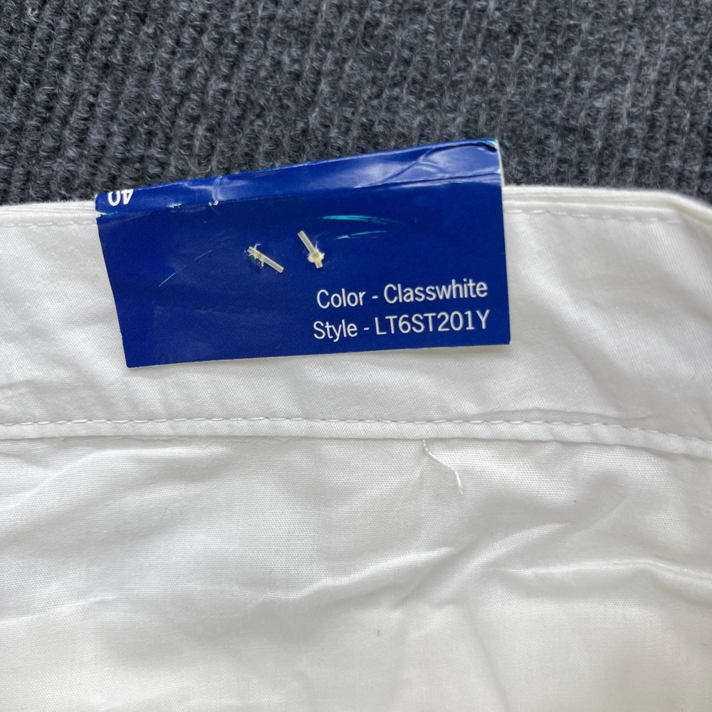 Le Tigre Mens Chino Shorts White Size 40 NWT Vintage Style Preppy Cotton Twill - Picture 8 of 11